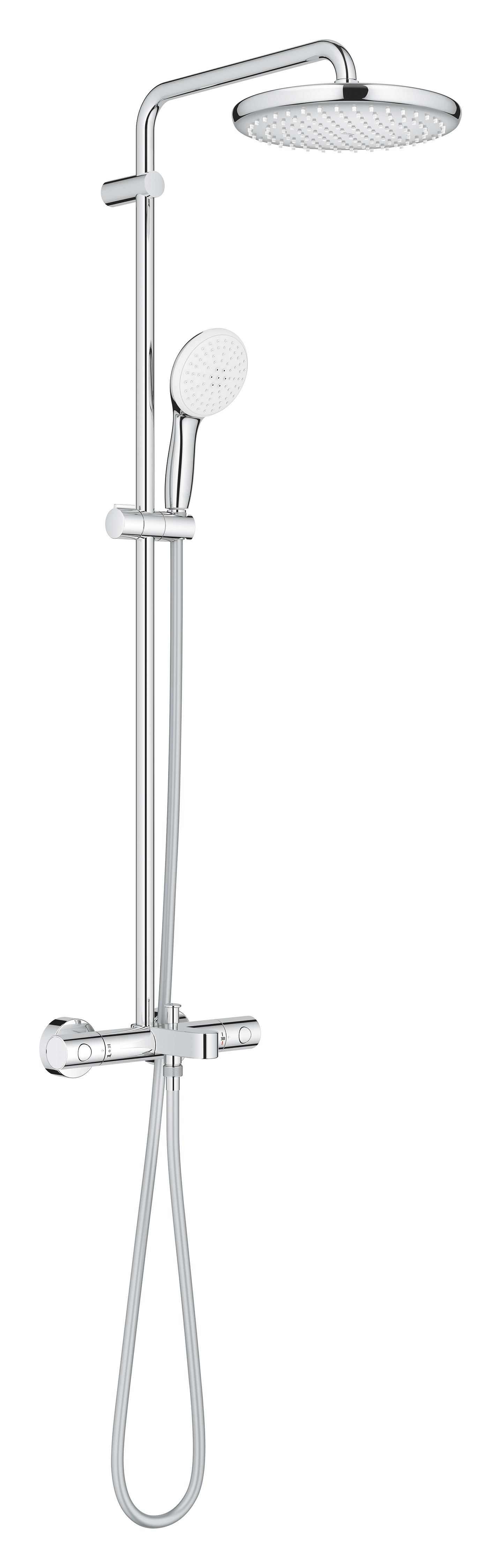 Grohe Sistem de dus grohe tempesta 250, aparent, pipa cada, termostat, 250 mm, 1 functie, crom, 26978001