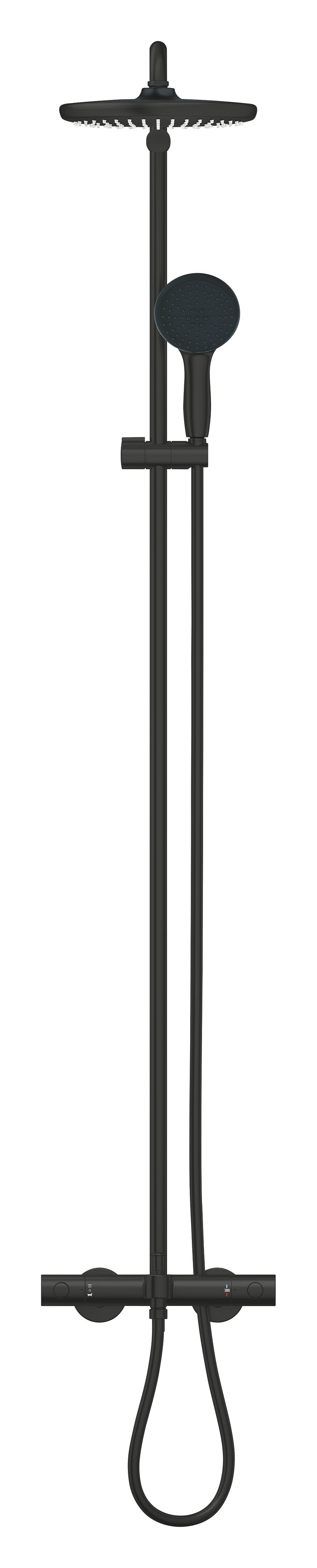 Sistem de dus Grohe 266722431, Tempesta 250, tip incastrare aparent, pentru un dus confortabil zilnic, negru [2]