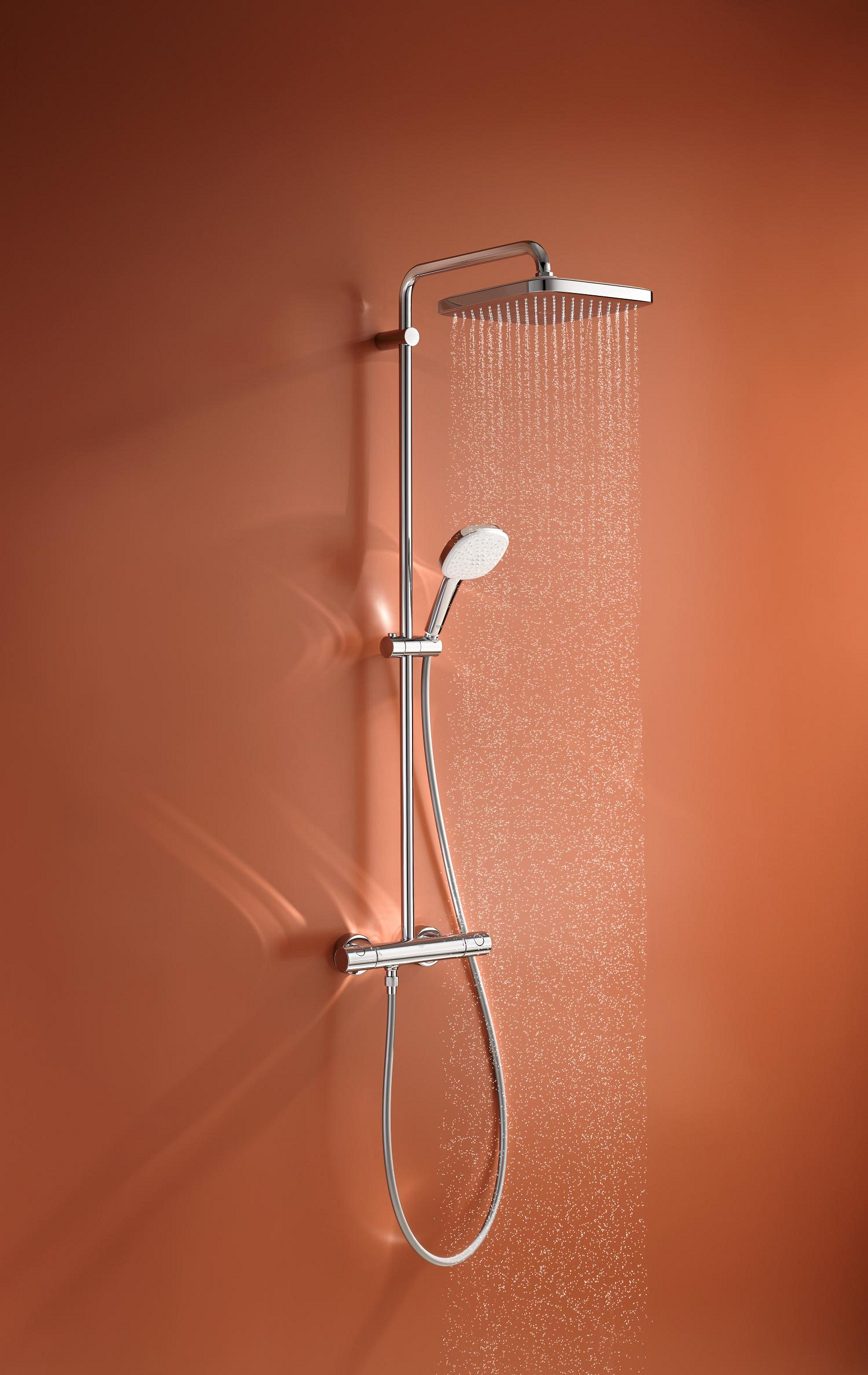 Grohe Sistem de dus grohe tempesta cube 250, aparent, termostat, 250 mm, 1 functie, crom, 26689001
