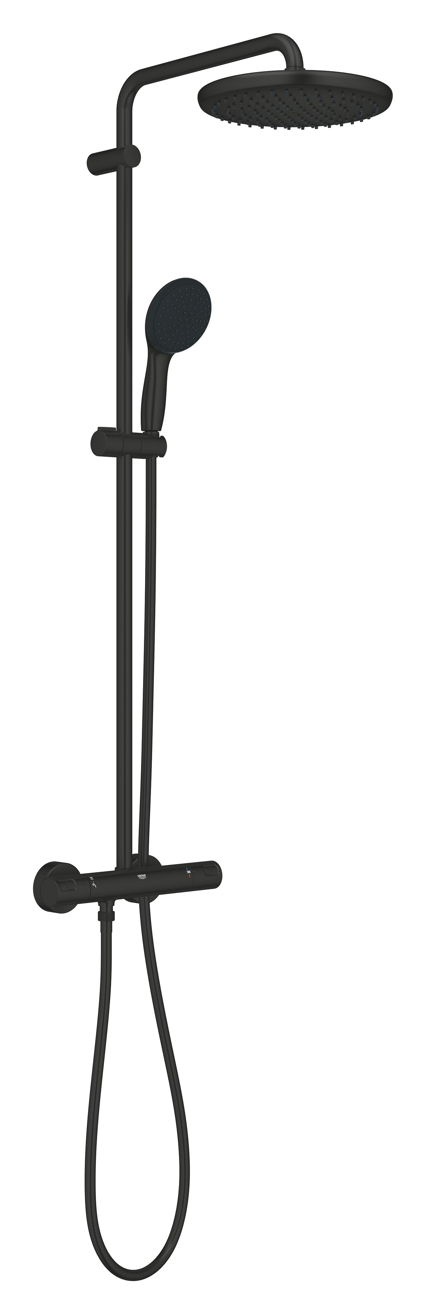 Sistem de dus Grohe 266772431, 250 mm, 1 bar, 110 mm, 1.75 m, 1132 mm, 412 mm, 1 functii palarie dus, Negru