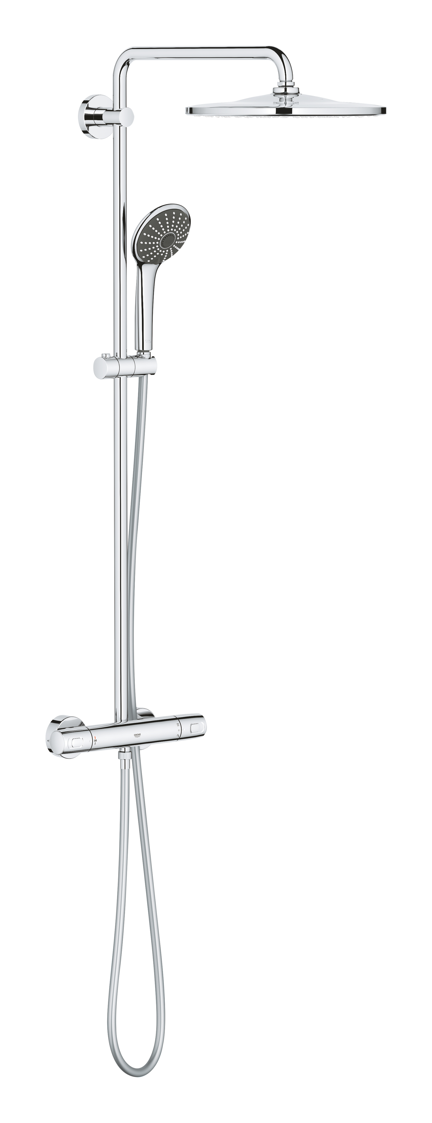 Grohe Sistem de dus grohe vitalio joy 310 26400001, 1/2'', aparent, 310 mm, termostat, cooltouch, turbostat, anti-calcar, crom