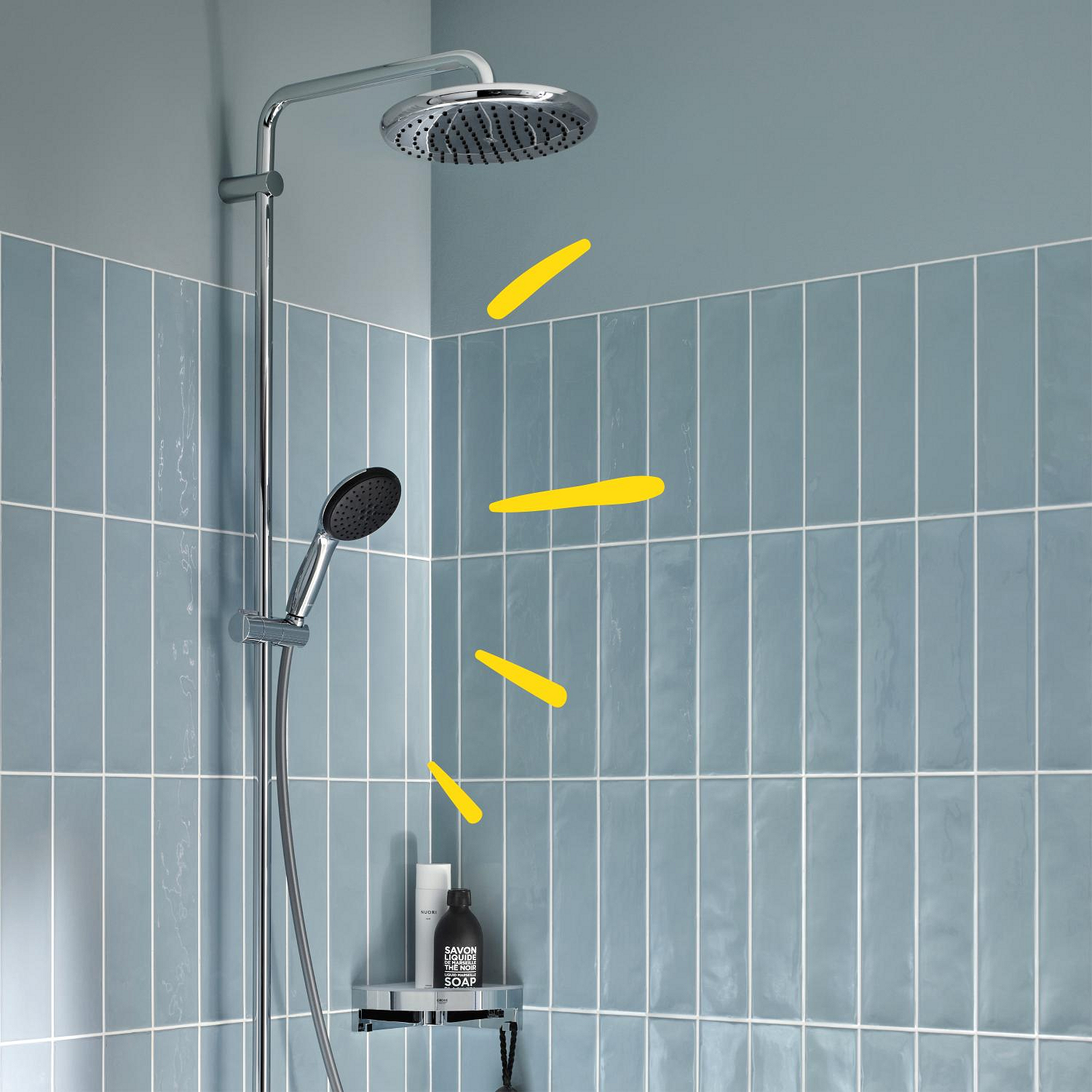 Sistem de dus Grohe 26988001, Vitalio Start 250, tip incastrare aparent, pentru cada, termostat, crom [7]