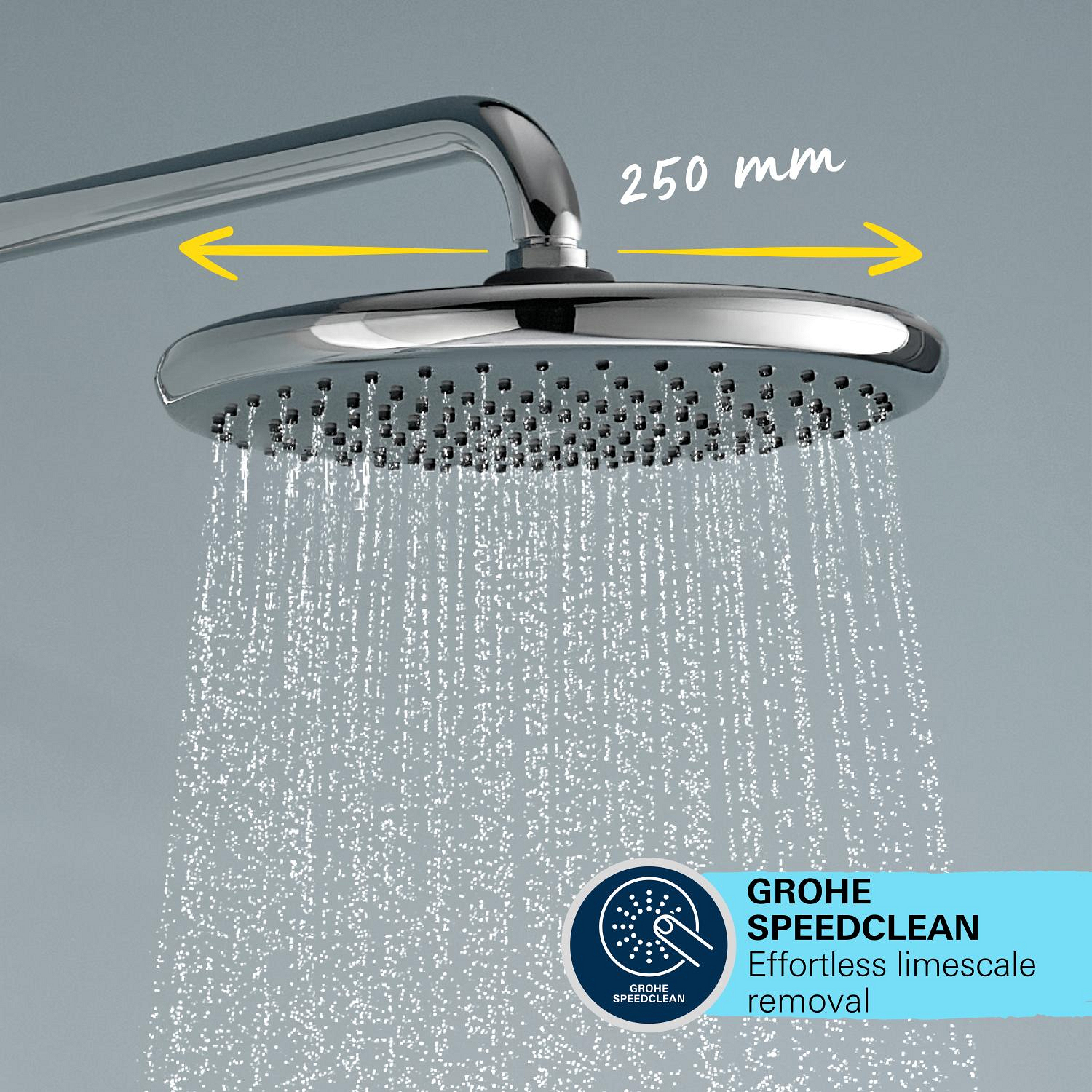 Sistem de dus Grohe 26988001, Vitalio Start 250, tip incastrare aparent, pentru cada, termostat, crom [13]