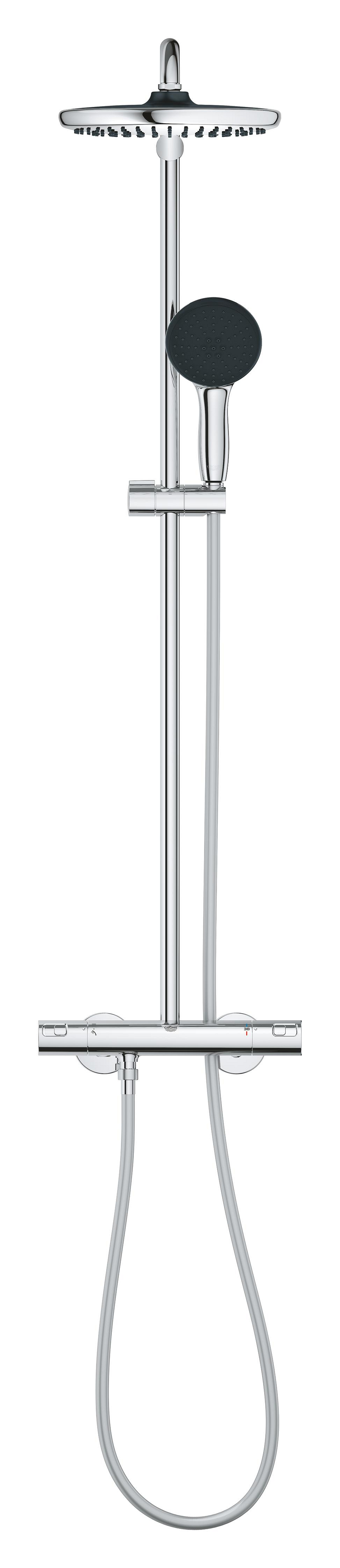 Sistem de dus Grohe 26677001, 250 mm, 1 bar, 110 mm, 1.75 m, 1132 mm, 412 mm, 1 functii palarie dus, Crom