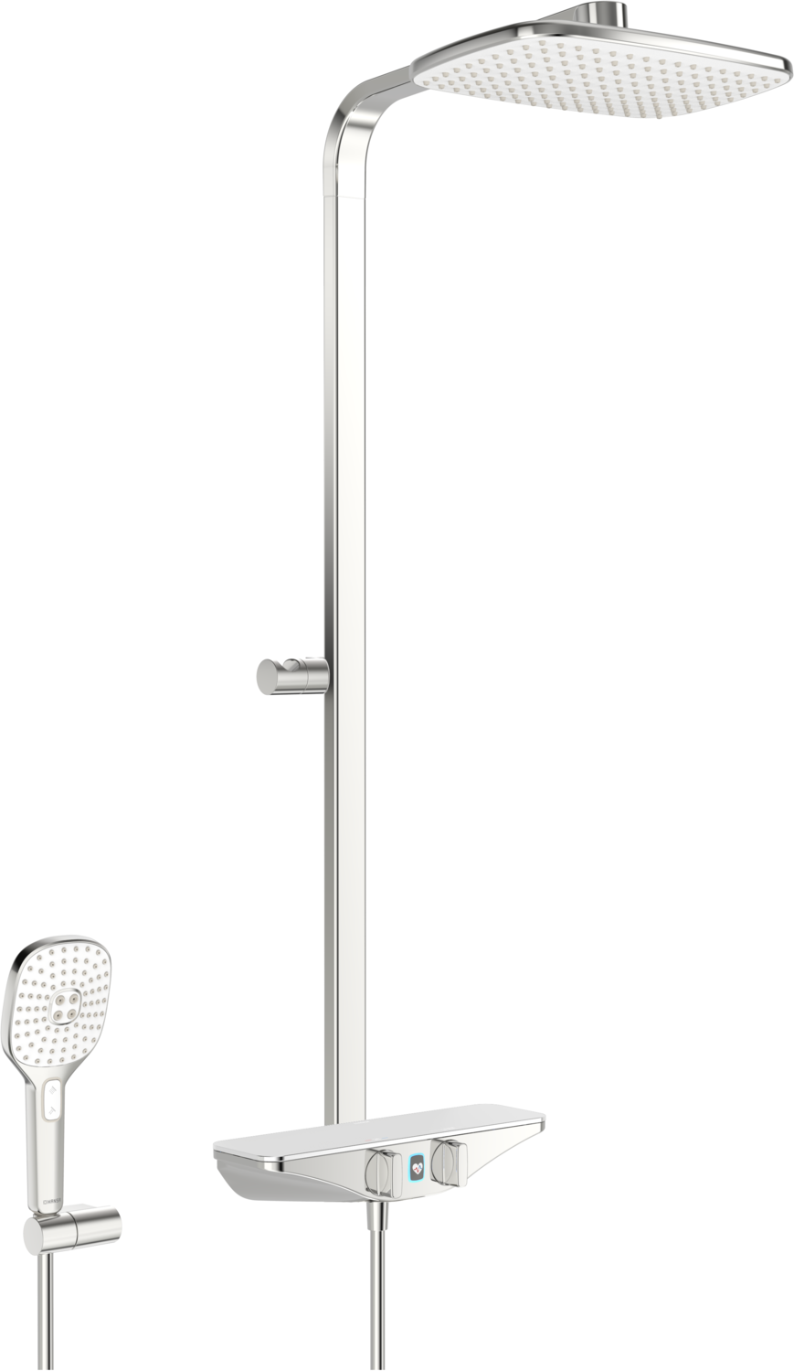 Hansa Sistem de dus hansa emotion, aparent, termostat, 360 mm, 1 functie, crom/alb, 5865017282