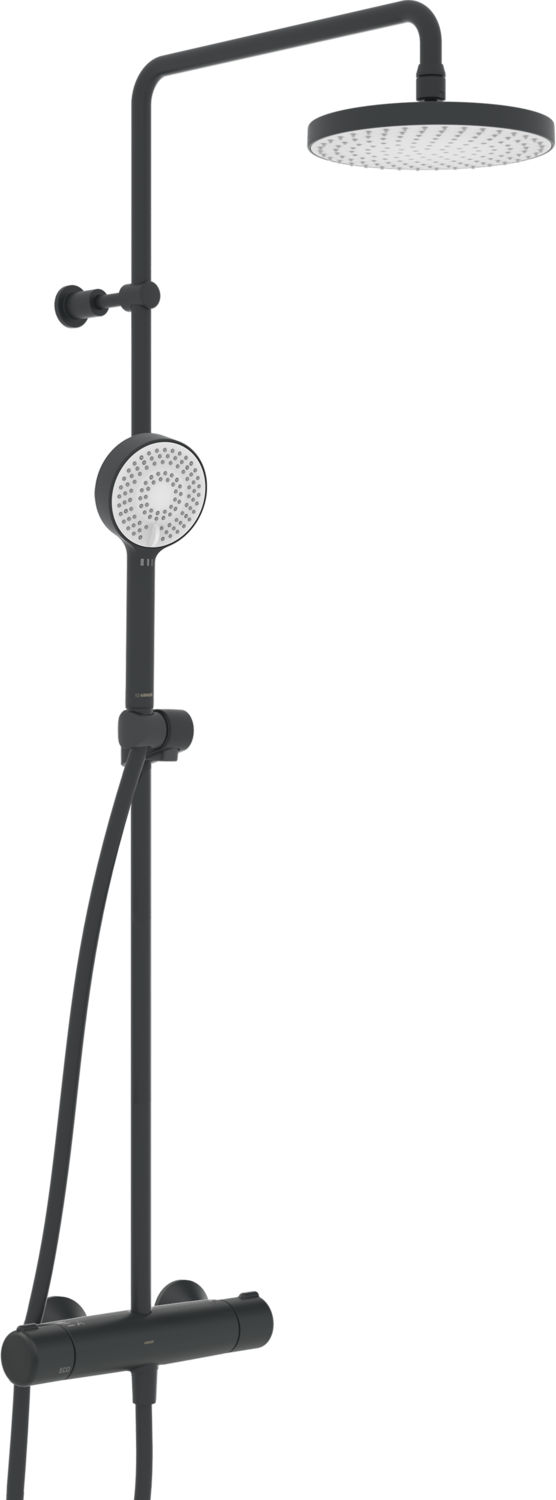Hansa Sistem de dus hansa micra, aparent, termostat, 200 mm, 1 functie, mat, negru, 4435013033
