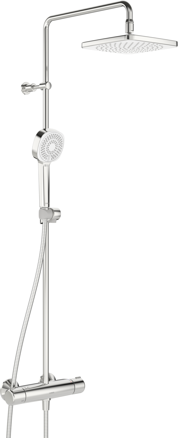 Hansa Sistem de dus hansa style, aparent, termostat, 200 mm, 1 functie, crom, 44350230
