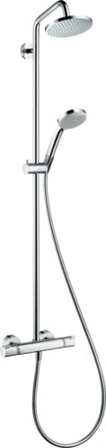 Hansgrohe Sistem de dus hansgrohe croma 160 27135000, 1/2'', aparent, termostat, 160 mm, 1 functie, anti-oparire, anti-calcar,