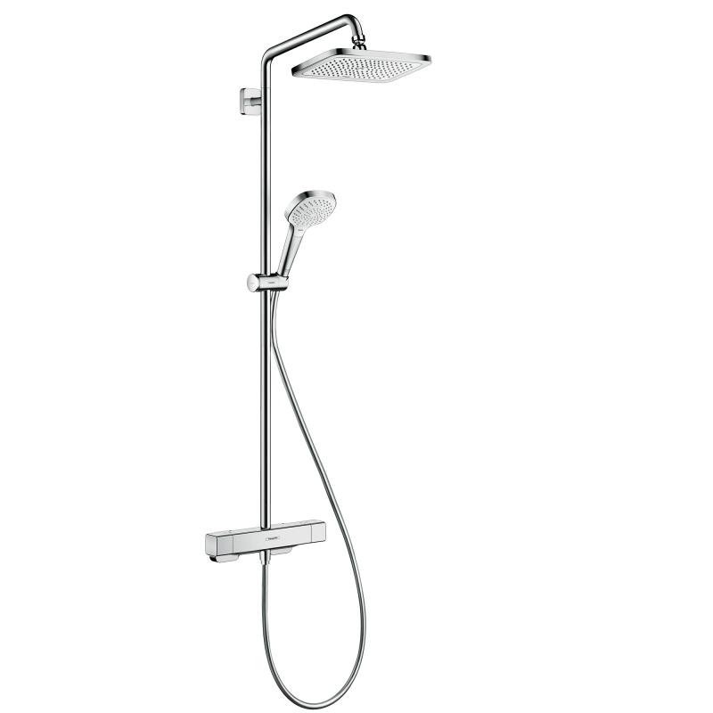 Hansgrohe Sistem de dus hansgrohe croma 27660000, 1/2'', aparent, 280 x 170 mm, termostat, 1 pulverizare, anti-calcar, crom