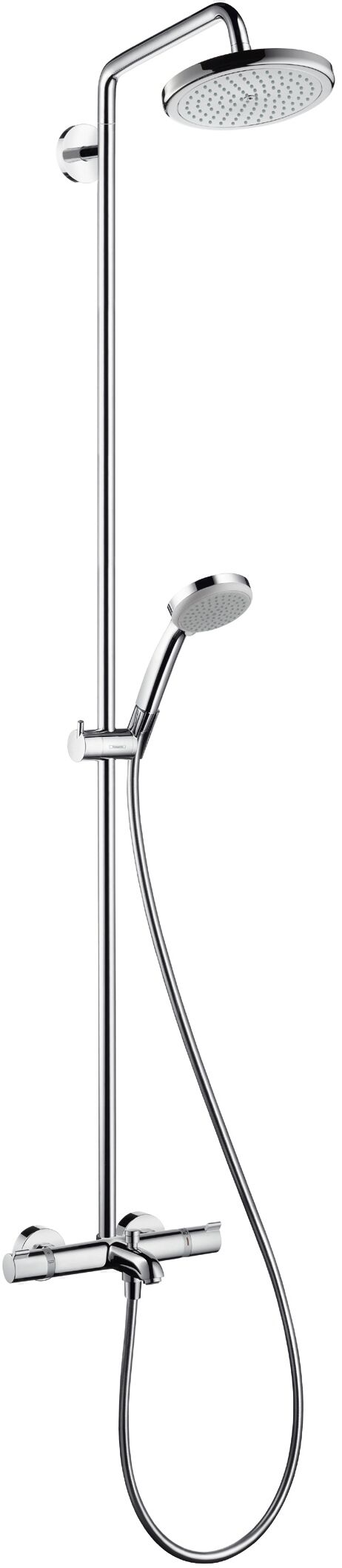 Hansgrohe Sistem de dus hansgrohe croma, aparent, termostat, 220 mm, 1 functie, pipa cada, crom, 27223000