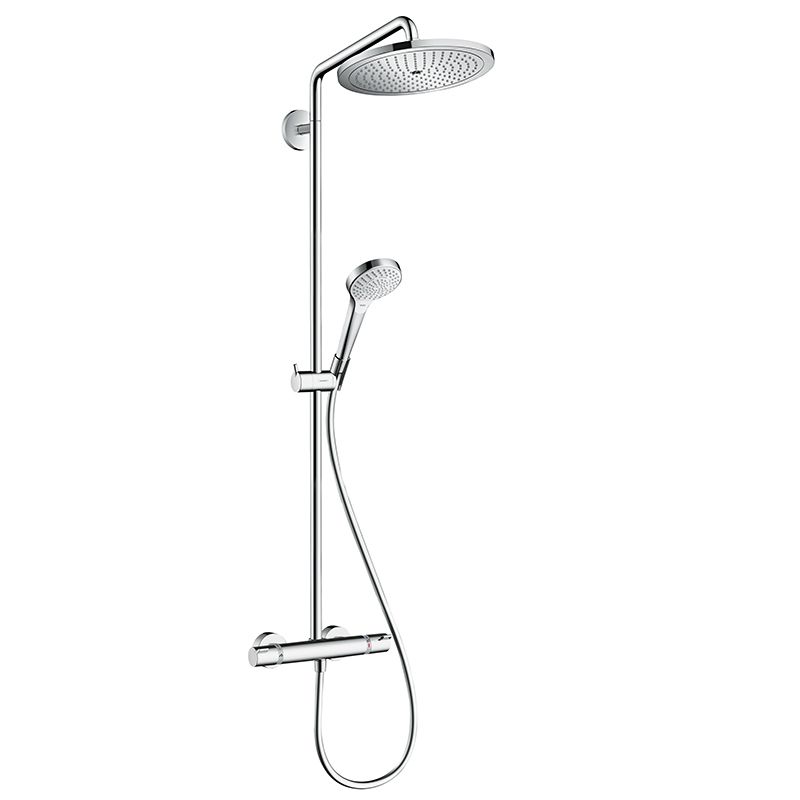 Hansgrohe Sistem de dus hansgrohe croma select s 26794000, 1/2'', aparent, termostat, 280 mm, 1 pulverizare, anti-calcar, crom