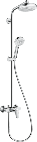 Hansgrohe Sistem de dus hansgrohe crometta 160 27266400, 1/2'', aparent, 160 mm, 1 functie, anti-calcar, ajustabil, crom - alb