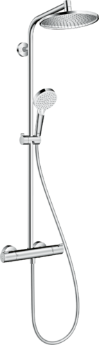 Hansgrohe Sistem de dus hansgrohe crometta s 240 27267000, 1/2'', aparent, termostat, 240 mm, 1 functie, anti-calcar, limitator,