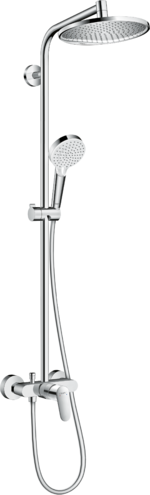 Hansgrohe Sistem de dus hansgrohe crometta s 240 27269000, 1/2'', aparent, 240 mm, 1 functie, anti-calcar, ajustabil, crom