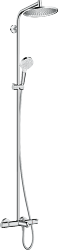 Hansgrohe Sistem de dus hansgrohe crometta s 240 27320000, 1/2'', aparent, termostat, diverter cada, 240 mm, 1 functie, crom