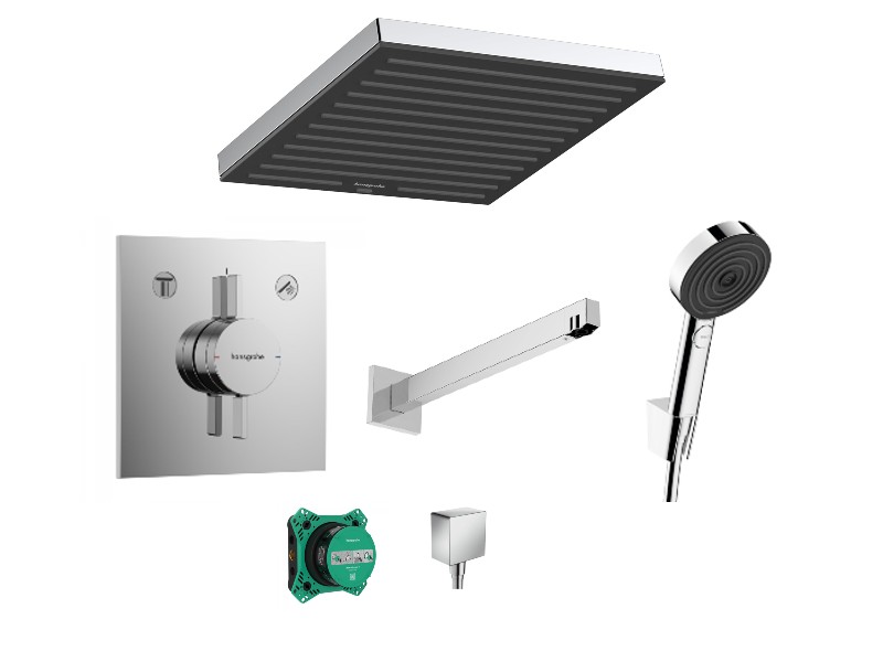 Hansgrohe Sistem de dus hansgrohe duoturn e, incastrat, 260 mm, 1 functie, crom, 75417000-1st