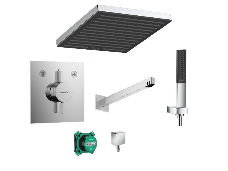 Hansgrohe Sistem de dus hansgrohe duoturn e, incastrat, 260 mm, 1 functie, crom, 75417000-3st