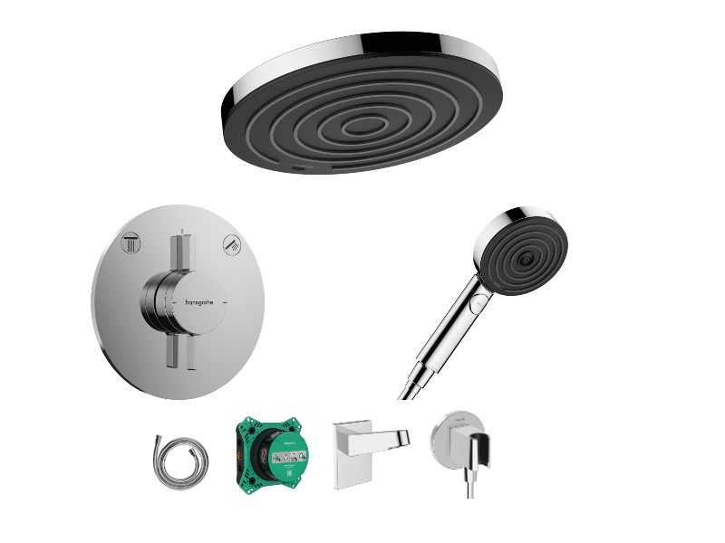Hansgrohe Sistem de dus hansgrohe duoturn s, incastrat, 260 mm, 1 functie, crom, 75418000-1st