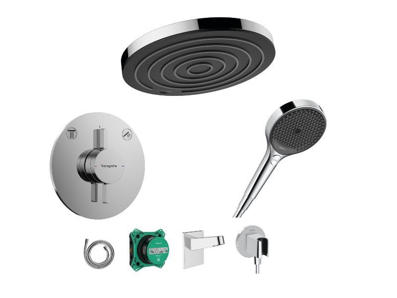 Hansgrohe Sistem de dus hansgrohe duoturn s, incastrat, 260 mm, 1 functie, crom, 75418000-2st