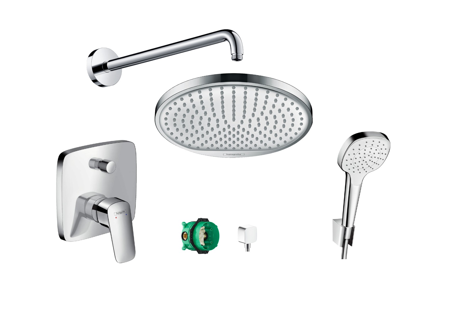 Hansgrohe Sistem de dus hansgrohe logis, incastrat, 240 mm, 1 functie, crom, 26283000