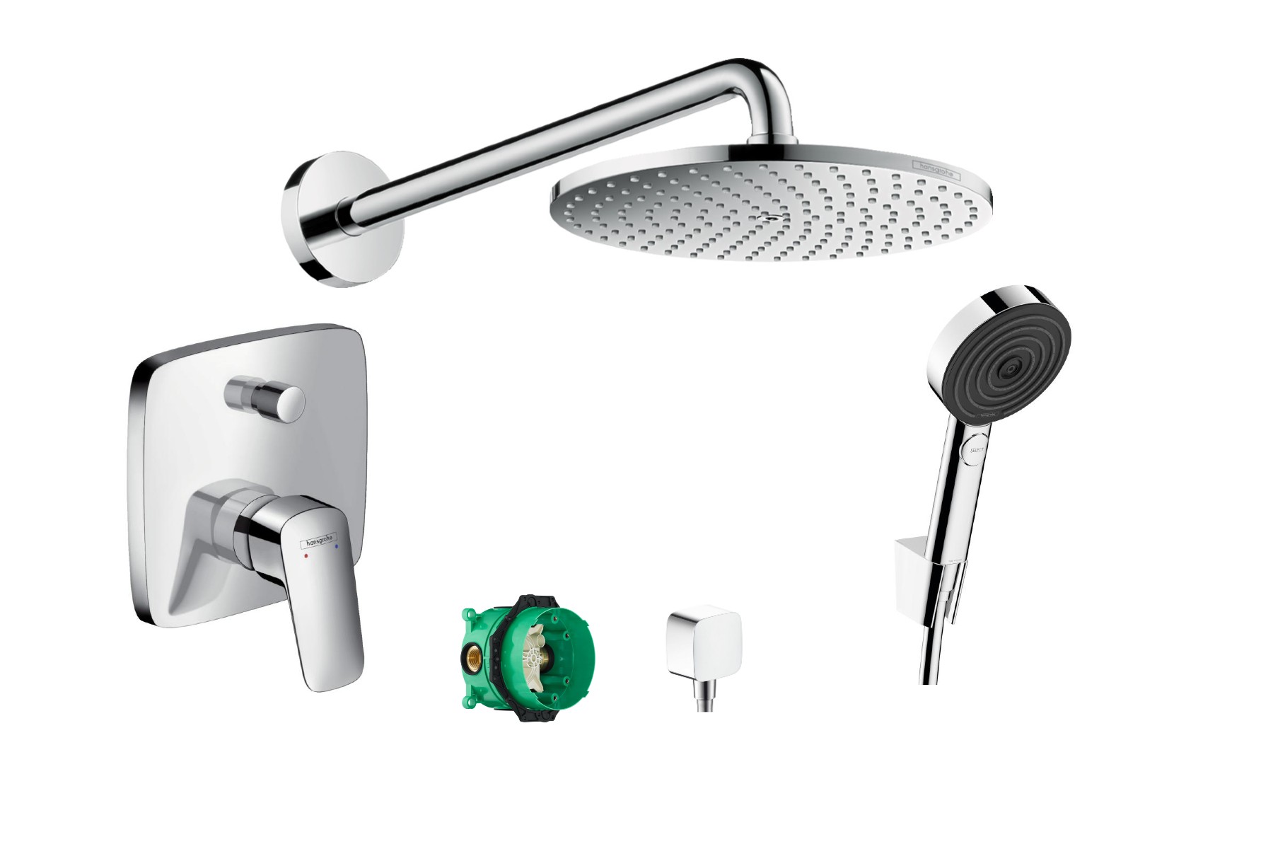 Hansgrohe Sistem de dus hansgrohe logis, incastrat, 240 mm, 1 functie, crom, 26283000