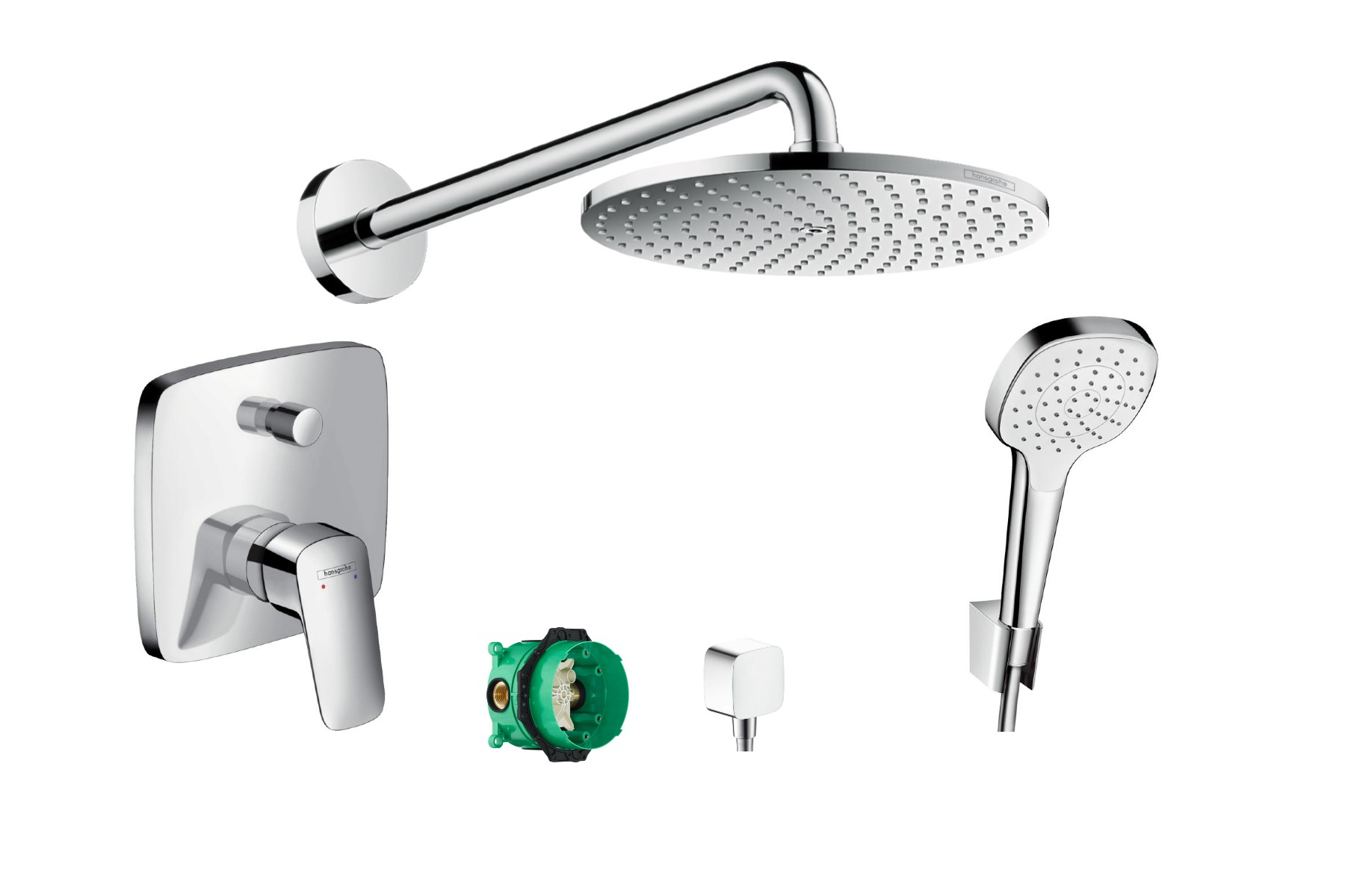 Hansgrohe Sistem de dus hansgrohe logis, incastrat, 240 mm, 1 functie, crom, 26283000