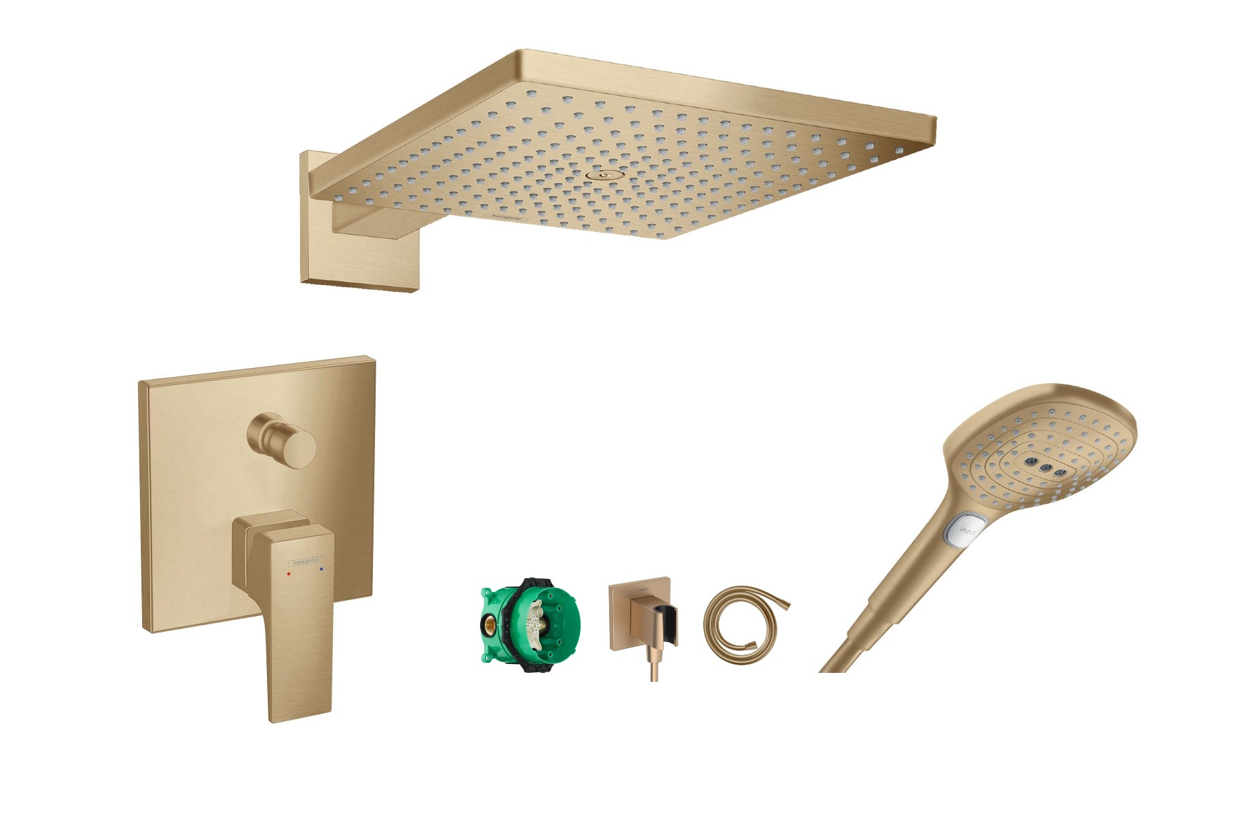 Hansgrohe Sistem de dus hansgrohe metropol, incastrat, 300 mm, mat, bronz, 32545140