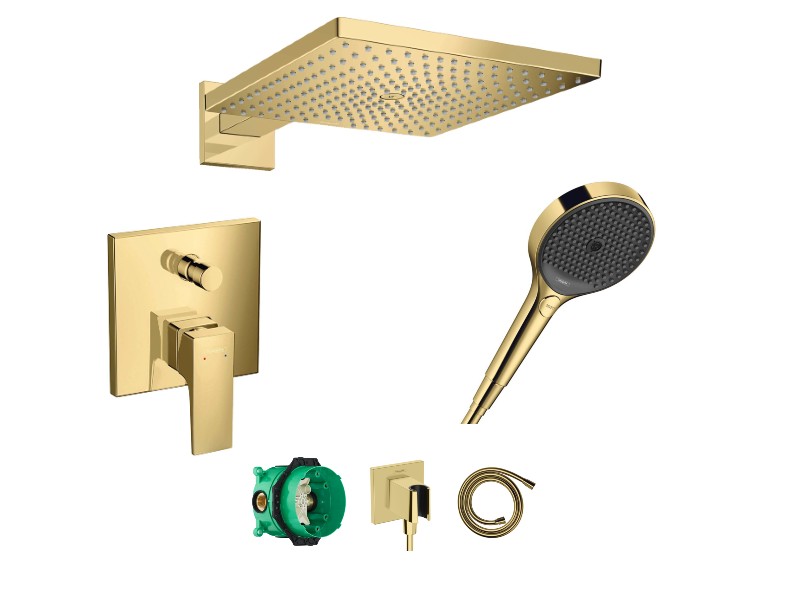 Hansgrohe Sistem de dus hansgrohe metropol, incastrat, 310 mm, 1 functie, lucios, auriu, 32545990-2st