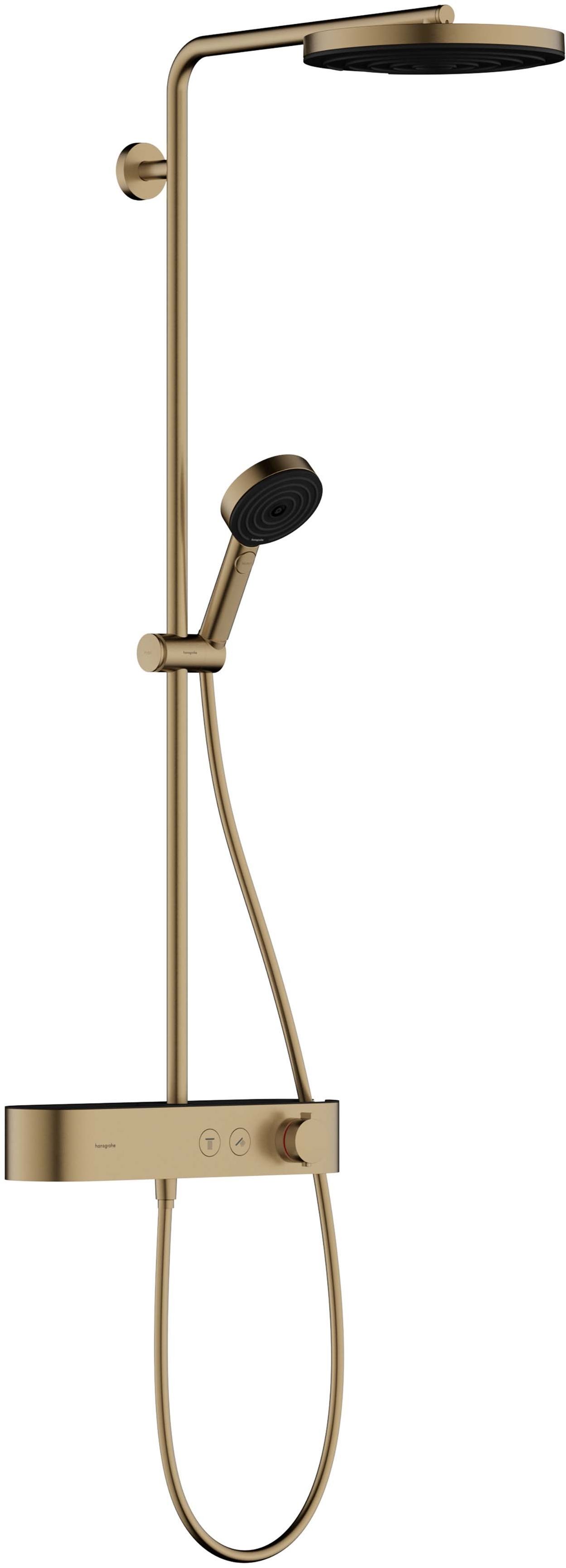 Hansgrohe Sistem de dus hansgrohe pulsify s, aparent, termostat, 260 mm, 3 functii, mat, bronz, 24221140