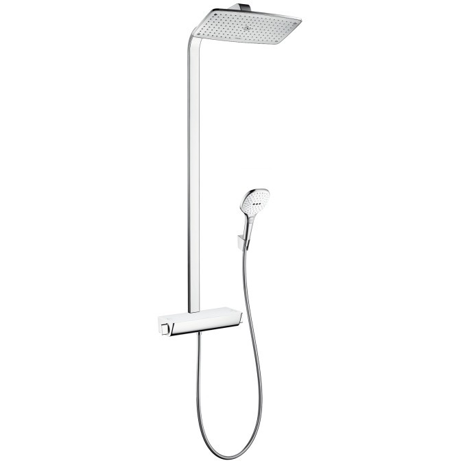 Hansgrohe Sistem de dus hansgrohe raindance select e 27112400, 1/2'', aparent, termostat, 360 mm, 1 pulverizare, anti-calcar,
