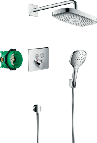 Hansgrohe Sistem de dus hansgrohe raindance select e 27296000, incastrat, termostat, 300 x 160 mm, 2 functii, crom