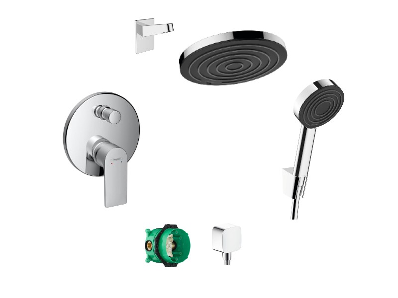 Hansgrohe Sistem de dus hansgrohe rebris e, incastrat, 260 mm, 1 functie, crom, 72468000-2st