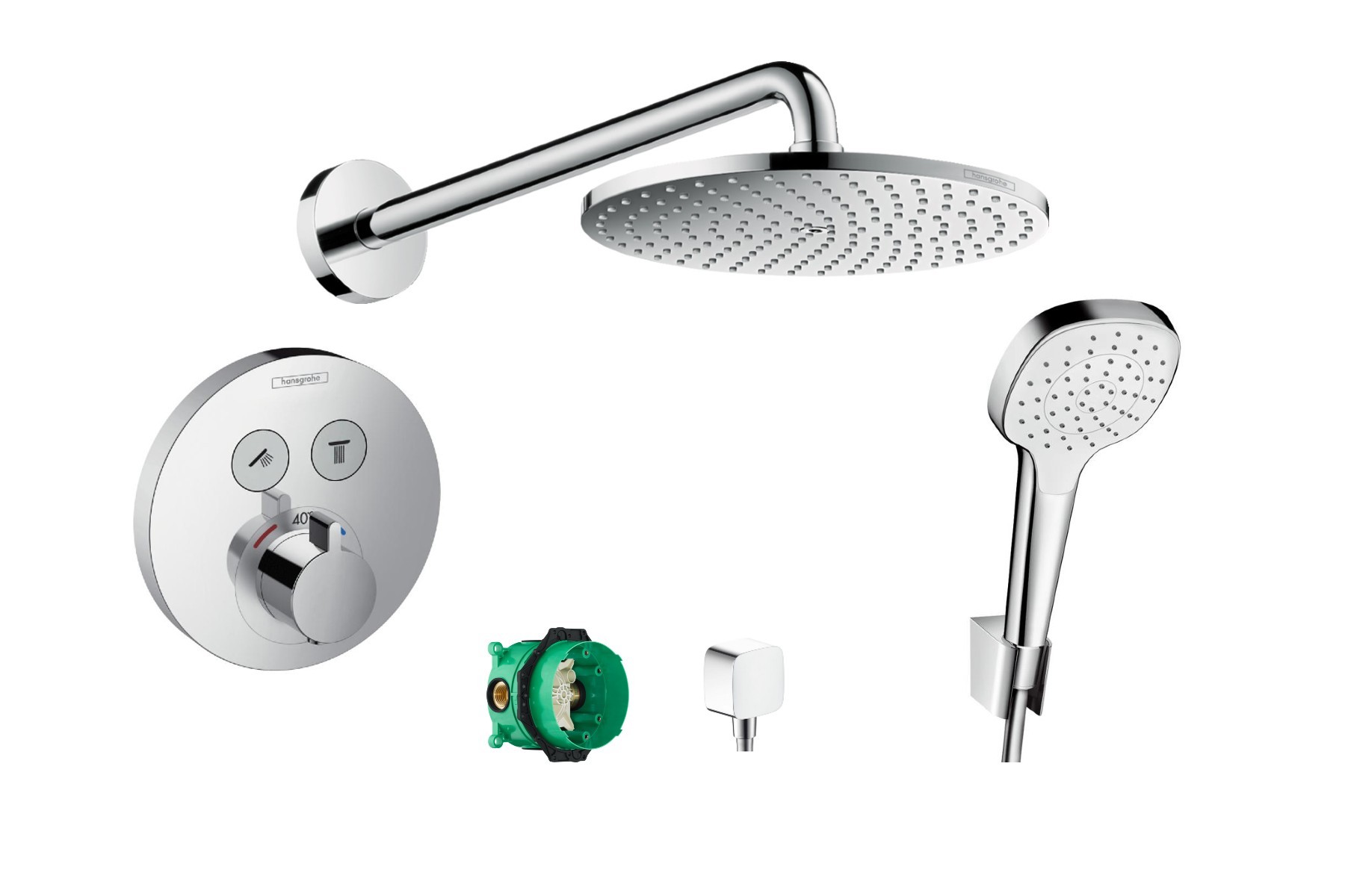 Hansgrohe Sistem de dus hansgrohe showerselect, incastrat, termostat, 240 mm, crom, 15743000