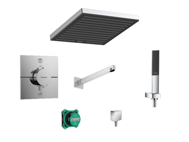 Hansgrohe Sistem de dus hansgrohe showerselect, incastrat, termostat, 260 mm, 1 functie, crom, 15572000-3st