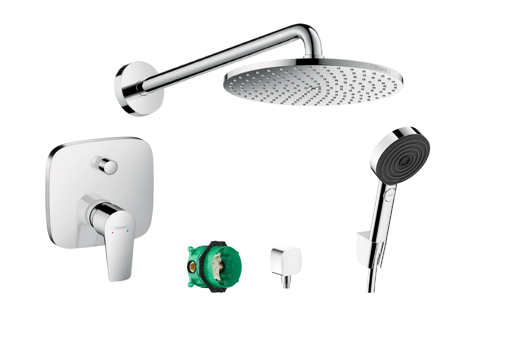 Hansgrohe Sistem de dus hansgrohe talie e, incastrat, 240 mm, 1 functie, crom, 26283000