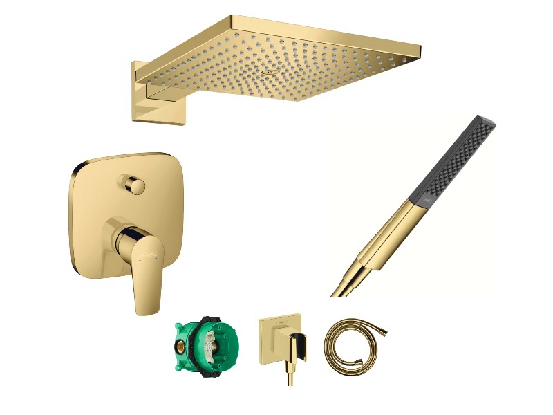 Hansgrohe Sistem de dus hansgrohe talis e, incastrat, 310 mm, 1 functie, lucios, auriu, 71745990-1st
