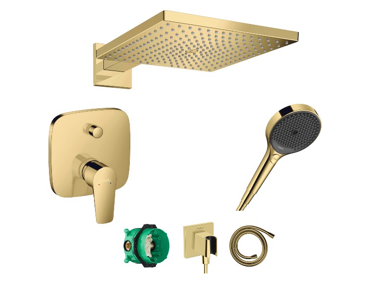 Hansgrohe Sistem de dus hansgrohe talis e, incastrat, 310 mm, 1 functie, lucios, auriu, 71745990-2st
