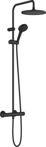 Hansgrohe Sistem de dus hansgrohe vernis blend, aparent, 240 mm, termostat, 2 functii, mat, negru, 26426670