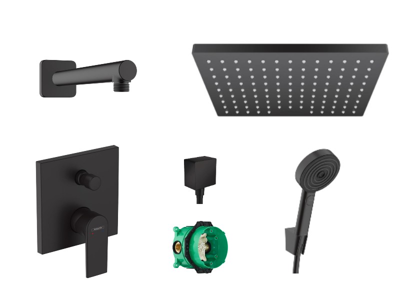 Hansgrohe Sistem de dus hansgrohe vernis shape 71468670, 1/2'', incastrat, monocomanda, 230 x 170 mm, 1 functie, anti-calcar, mat