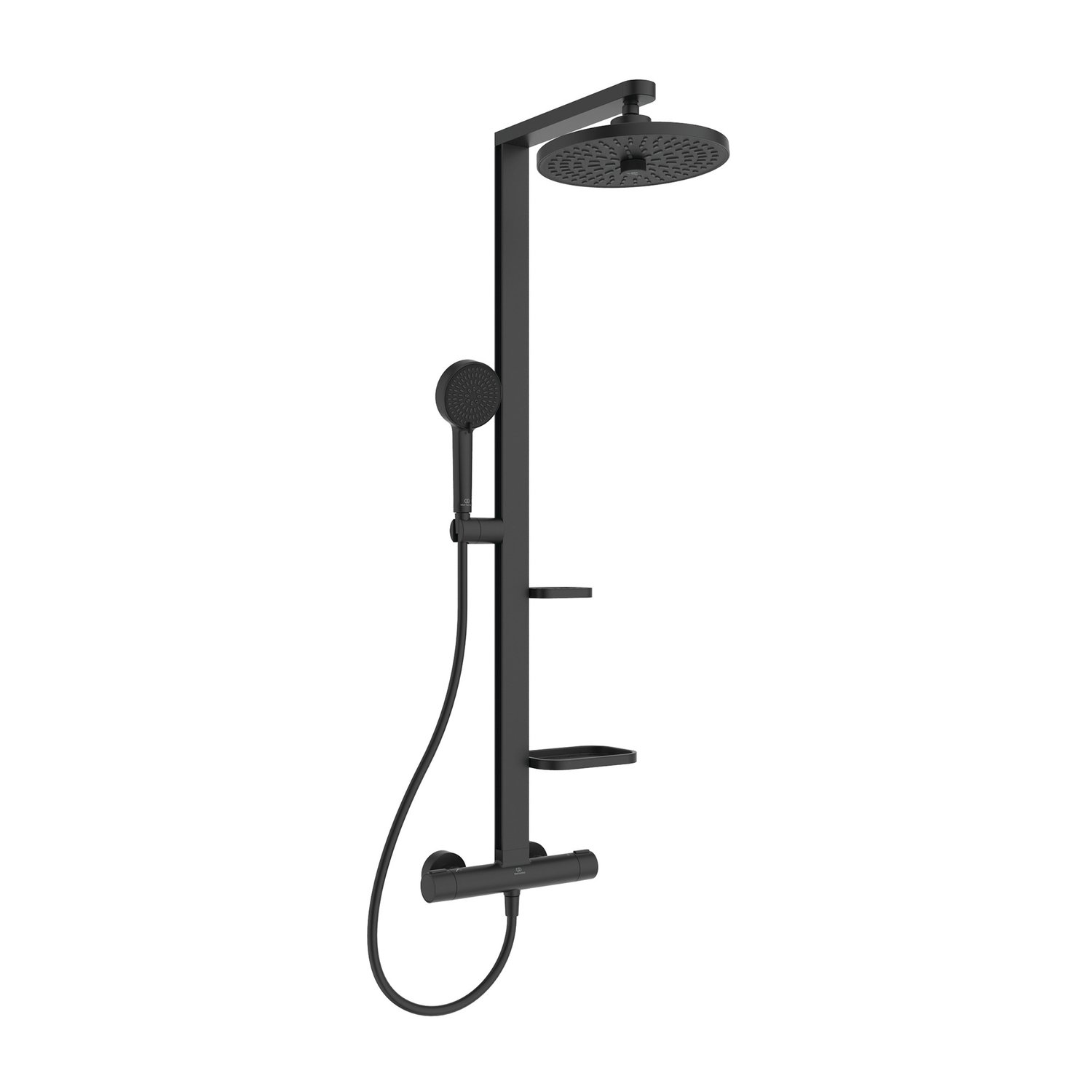 Ideal Standard Sistem de dus ideal standard alu+, aparent, termostat, 260 mm, 2 functii, mat, negru, bd583xg