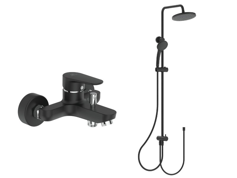 Ideal Standard Sistem de dus ideal standard cerafine bc499u4, 1/2'', aparent, pipa cada, 200 mm, 1 pulverizare, anti-calcar, mat,
