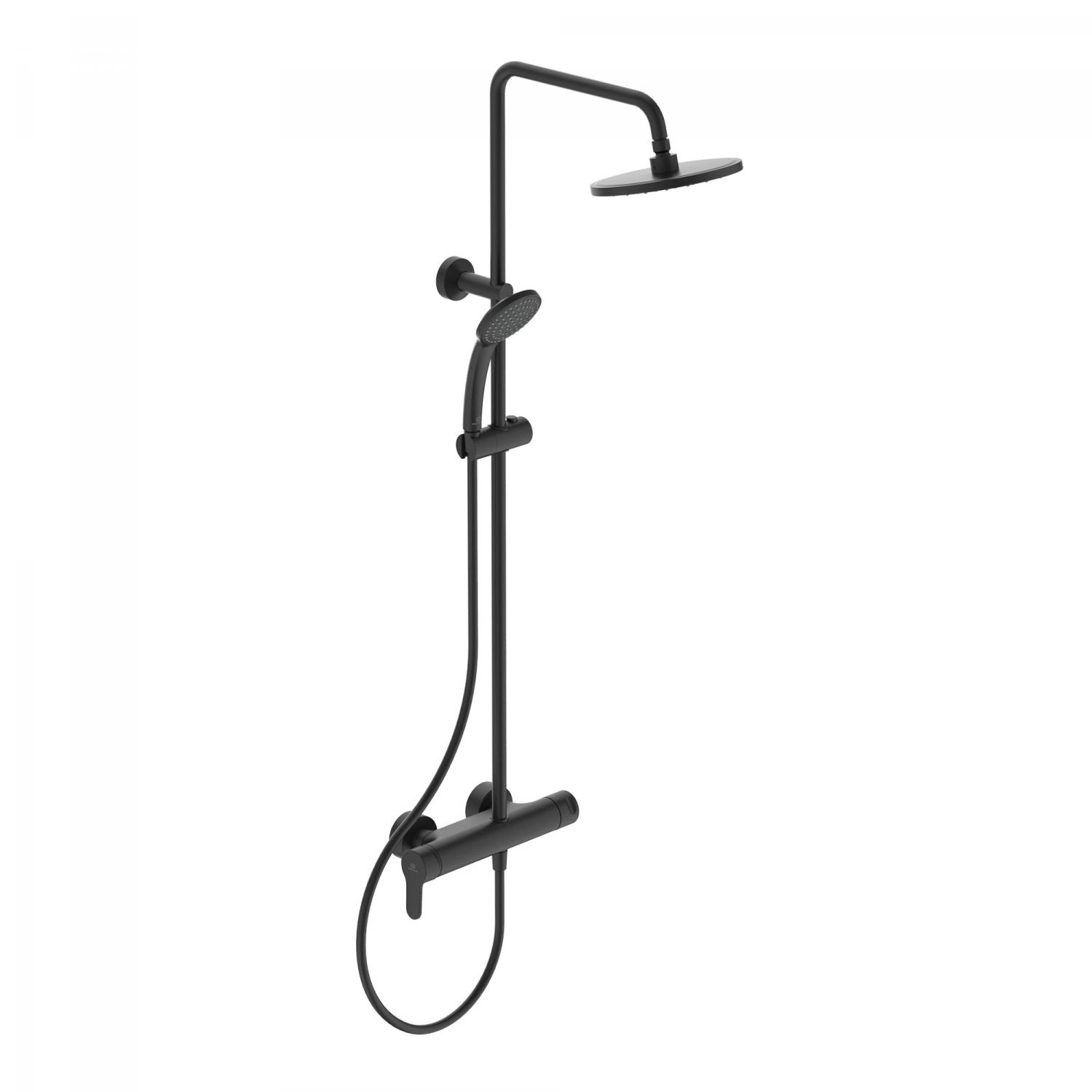 Ideal Standard Sistem de dus ideal standard cerafine o, aparent, 200 mm, 1 functie, mat, negru, bc750xg