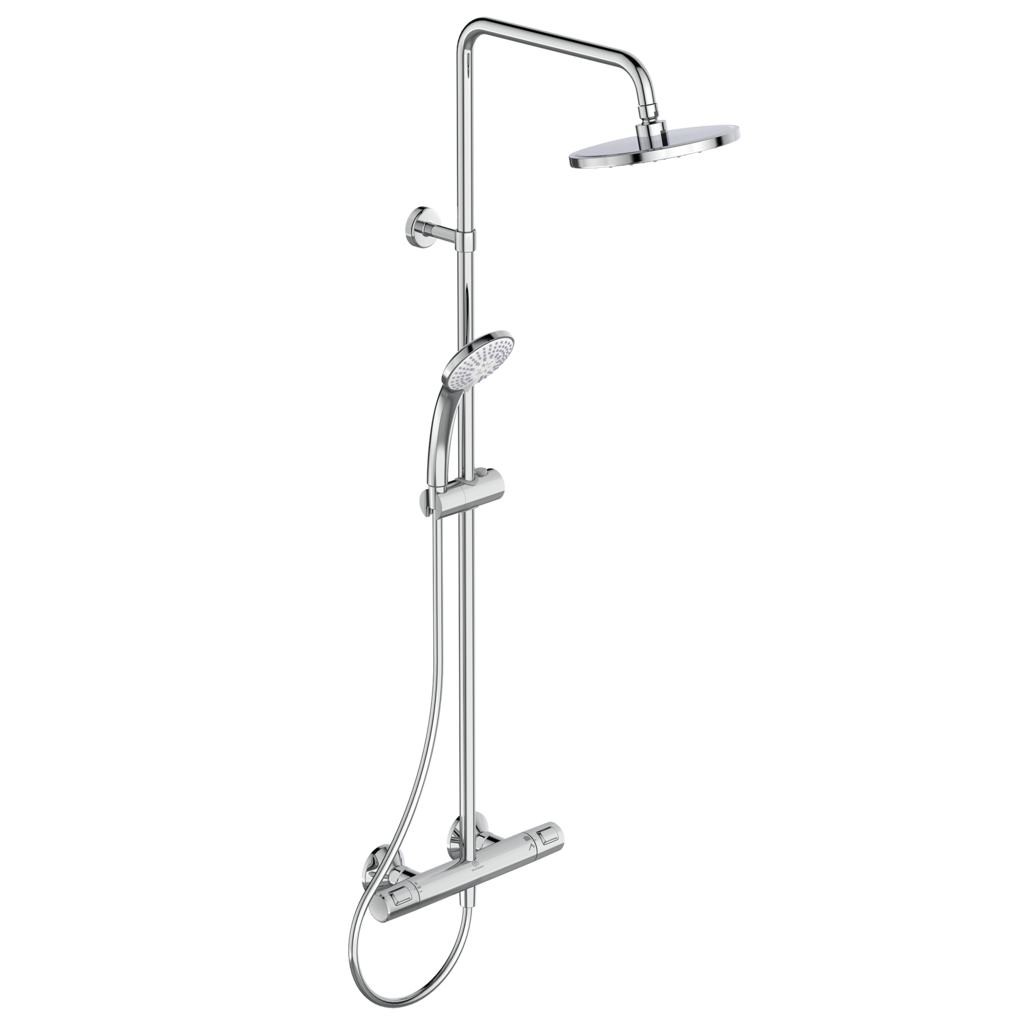 Ideal Standard Sistem de dus ideal standard ceratherm a7208aa, 1/2'', aparent, termostat, 200 mm,1 pulverizare, anti-calcar, crom