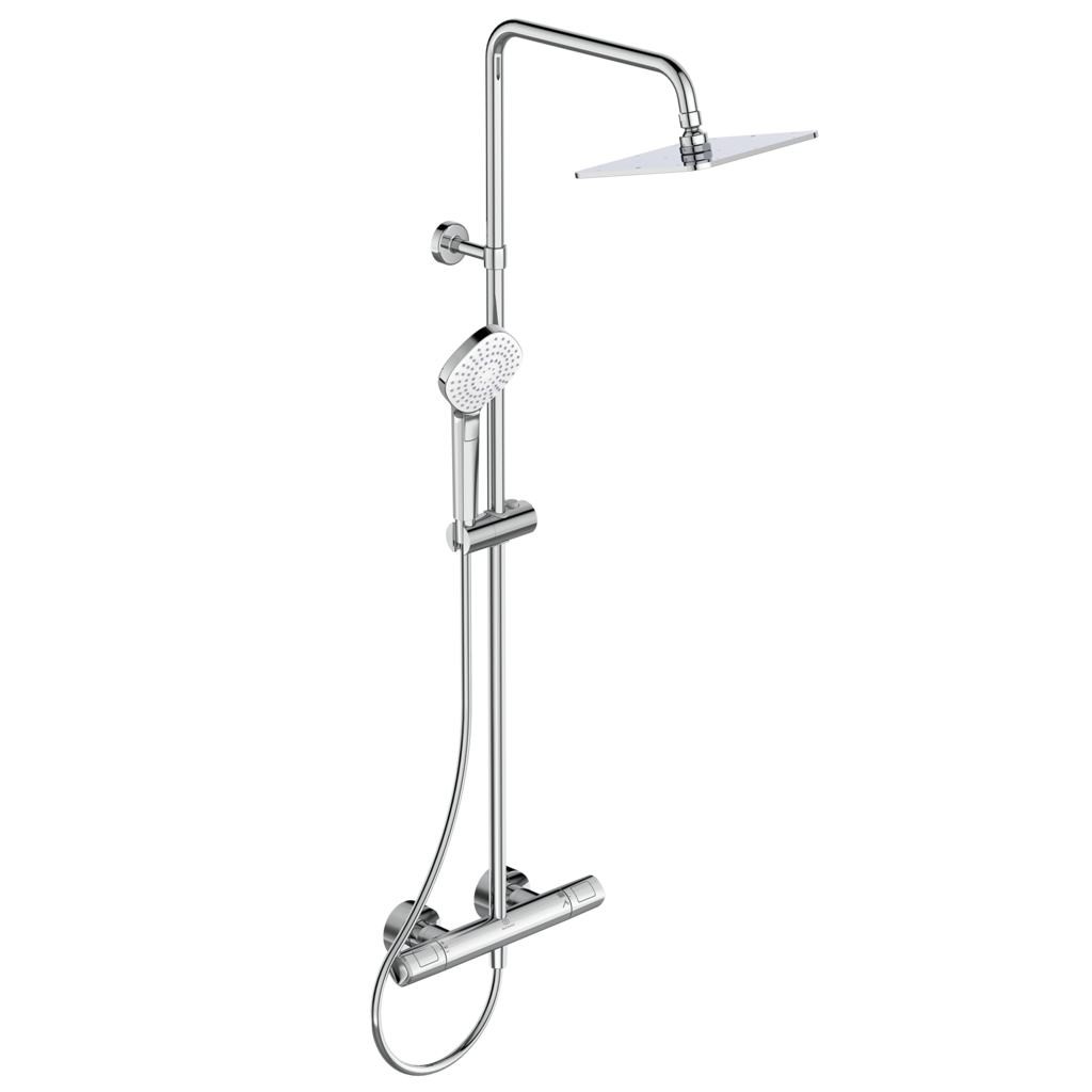 Ideal Standard Sistem de dus ideal standard ceratherm cube a7240aa, 1/2'', aparent, termostat, 200 mm,1 pulverizare, anti-calcar,