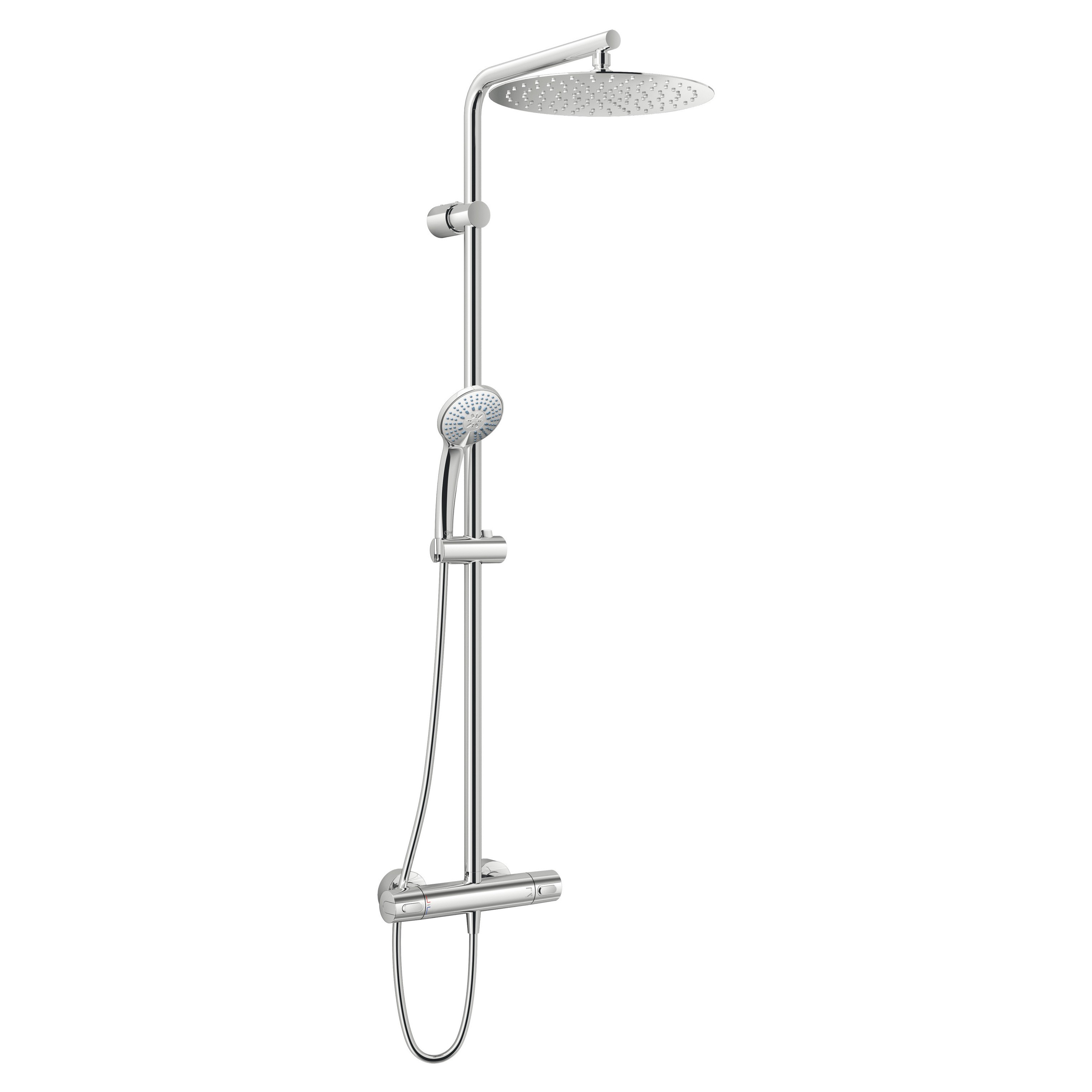 Ideal Standard Sistem de dus ideal standard idealrain luxe a6246aa, 1/2'', aparent, termostat, 300 mm,1 pulverizare, anti-calcar,