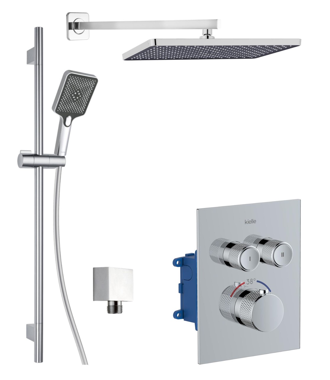 Kielle  Sistem de dus kielle arkas i, incastrat, termostat, 360 mm, 1 functie, crom, 20611spt10