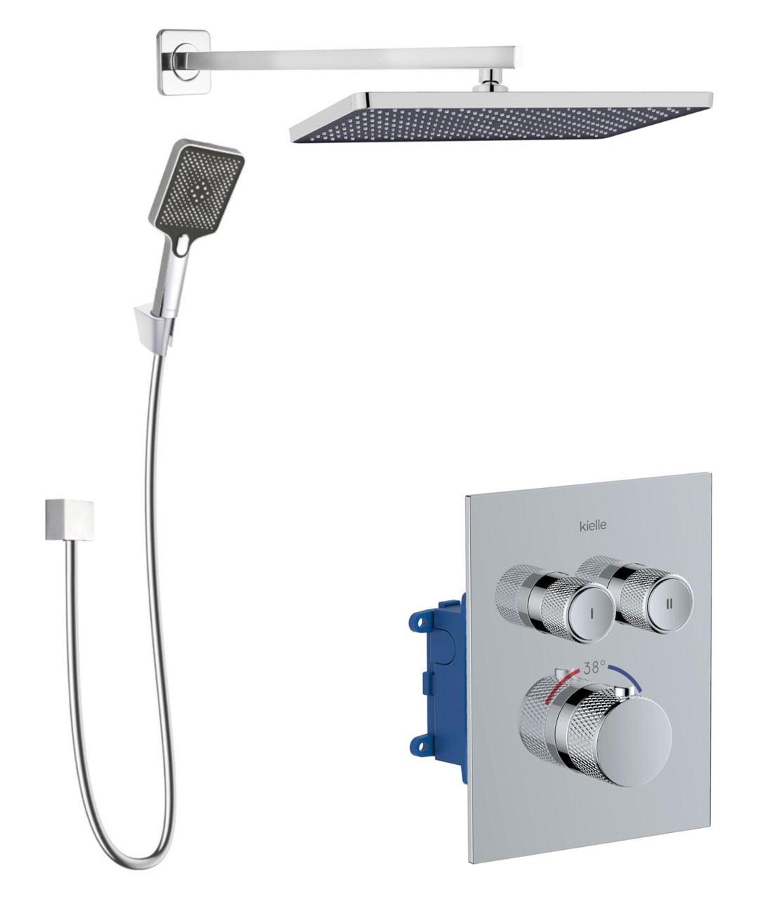Kielle  Sistem de dus kielle arkas i, incastrat, termostat, 360 mm, 1 functie, crom, 20611spt20