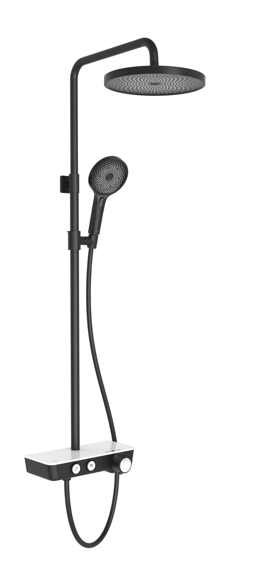 Kielle  Sistem de dus kielle oudee 20602004, 1/2'', aparent, termostat, 260 mm, 1 pulverizare, anti-calcar, mat, negru
