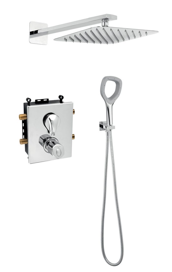 Novaservis Sistem de dus novaservis metalia eco+, incastrat, termostat, 250 mm, 1 functie, crom, sadaeco52rt