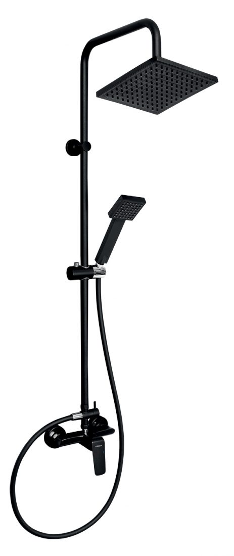 Novaservis Sistem de dus novaservis tina, aparent, 200 mm, 1 functie, mat, negru, set043/38,5